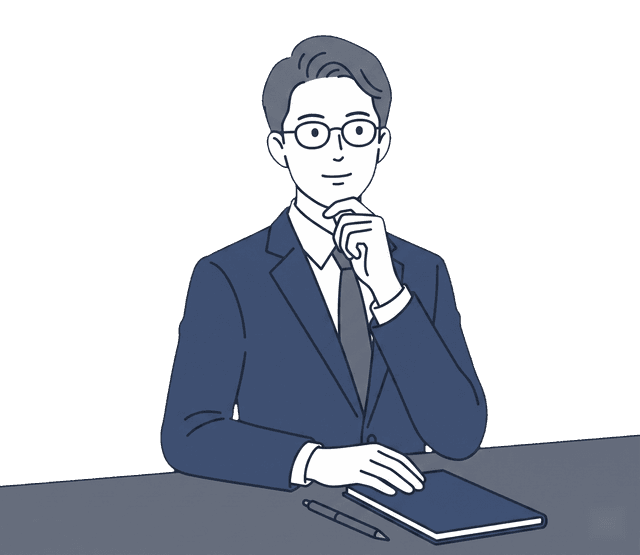 士業の先生がお客様の話を真剣にうなずきながら聞いているイラスト。