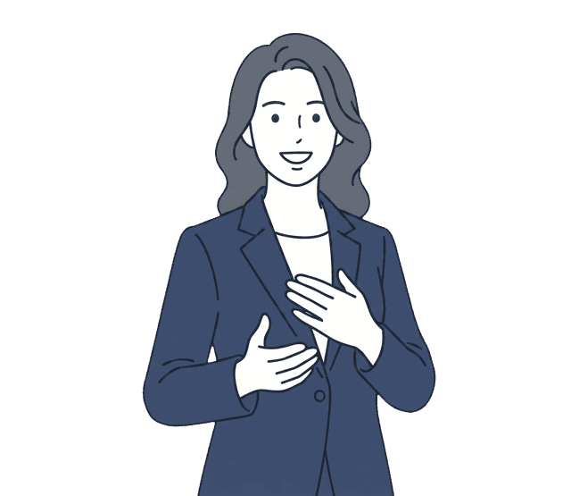 女性が税金問題が解決し、前向きな表情を見せているイラスト。